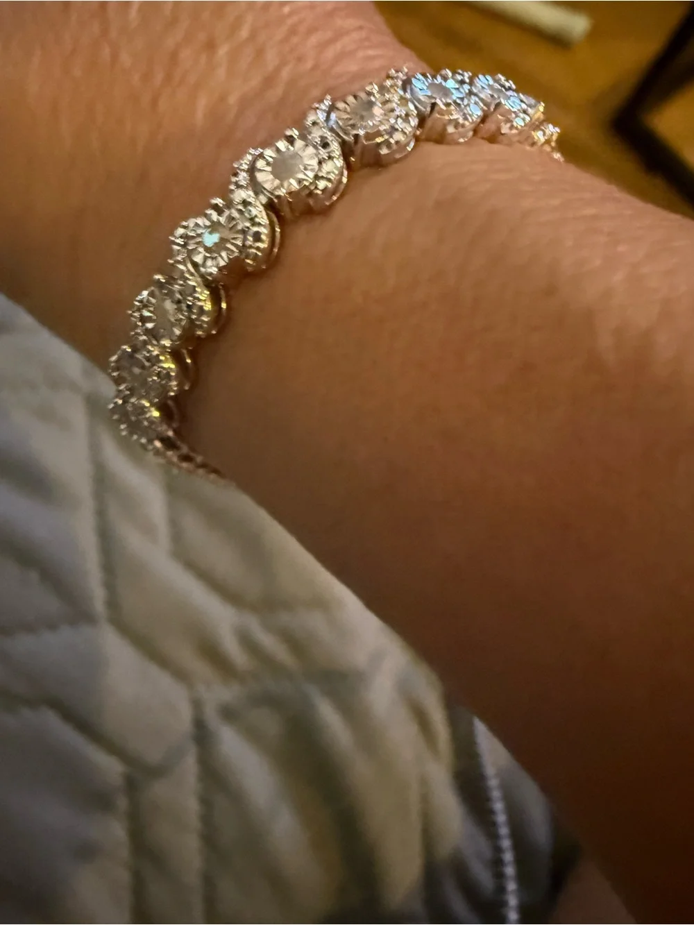 Silver natural diamonds 7.5 size Tennis Bracelet - Women Accessories